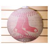 Boston Red Sox 12" Round Wooden Sign
