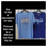 TWO Small KC Royals T-Shirts, Lt. Blue & White, Br