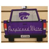 K-State Car Shaped Wooden Sign