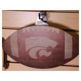 K-State Football Shaped Wooden Sign