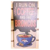 Denver Broncos Wooden Coffee Sign