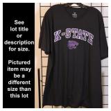 2XL, K-State Wildcats T-Shirt, Black, Brand: Fanat