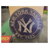 Yankees Large 23.5" Round Wooden Sign