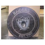 Las Vegas Raiders Large 23.5" Round Wooden Sign