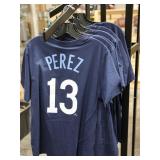 8 KC Royals T-Shirt, Perez #13, Navy, Men