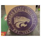 K-State Large 23.5" Round Wooden Sign