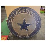 Cowboys Large 23.5" Round Wooden Sign