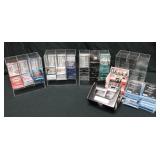 4 Display Cases, Packs of new baseball cards, etc.