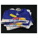 9 KU Jayhawk T-Shirts, Blue & White