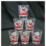 6 KC Chiefs Clear Shot Glass