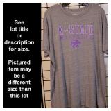 2XL, K-State Wildcats T-Shirt, Gray, Brand: League