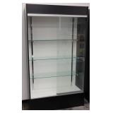 Black Display Display Case, Glass Sliding Fronts,