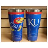 TWO KU Jayhawks Insulated Stainless Steel Tumbler