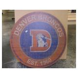 Denver Broncos Large 23.5" Round Wooden Sign