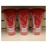 THREE Nebraska Huskers Tumbler Drinkware