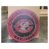 Cincinnati Reds Large 23.5" Round Wooden Sign