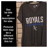 3XL, KC Royals V-neck T-shirt, Gray