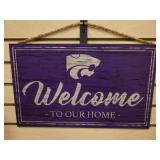 K-State "Welcome to Our Home" Wooden Sign