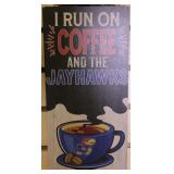 KU Jayhawks Wooden Coffee Sign