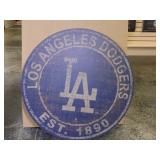LA Dodgers Large 23.5" Round Wooden Sign