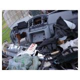 Contents of Bed, motorcycle parts, steering wheel,