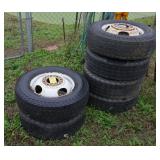 6 Tires & Rims, 8 lug, 16.5" rims