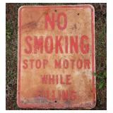Sign, No Smoking Stop Motor While Filling