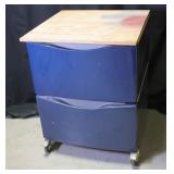Deep Blue Homemade Rolling Cart Drawer