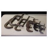 C-Clamps, two each of 3",4",6",8", & 10"
