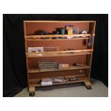 Pegboard Rolling Shelf & Contents