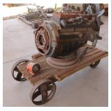 Flat Head 4 Cylinder Engine & Steel Wheel Wagon