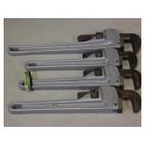 Four Aluminum Pipe Wrenches