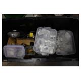 Large Tote of Electrical and Plumbing Parts