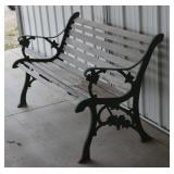 Bench with Green Metal Arms