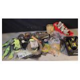 Assortment: Leather straps, gloves, wedges, etc.