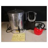 Percolator, Kerig, and Red Tea Pot