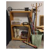 Household Assortment: Ironing Board, brooms, etc.