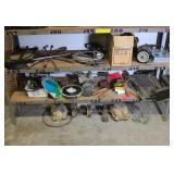 Shelf & Contents: chain saw chains, weight, etc.