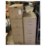 Two filing cabinets, one is locked - No key found.