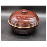Brown Glazed Stoneware Lidded Dish
