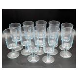 12 Clear Glass Water Goblets