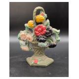 Cast Iron Doorstop with Floral Design