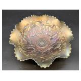 Carnival Glass Bowl with Iridescent Finish