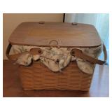 Longaberger Basket with Fabric Liner and Lid