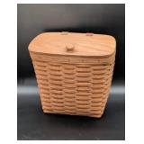 Lidded Longaberger Basket with Knob Handle