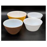 Four Pyrex and Anchor Hocking Mixing Bowls