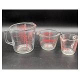 Three Glass Measuring Cups
