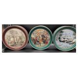 3 Currier & Ives Tin Containers