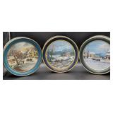 Currier & Ives Tin Containers with Winter Scenes