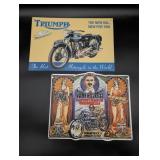 Metal Advertising Signs Featuring Triumph and Glen